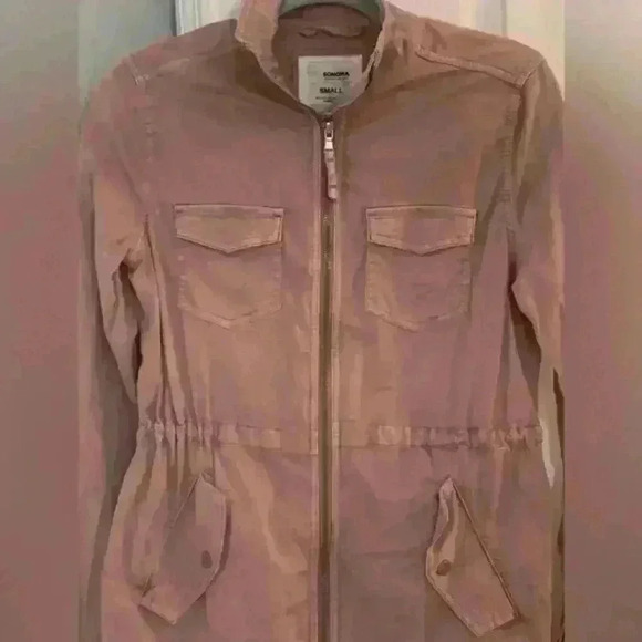 Sonoma Goods For Life Full Zip Utility Jacket Women  S Pink Outdoor Workwear Y2K - Picture 1 of 10